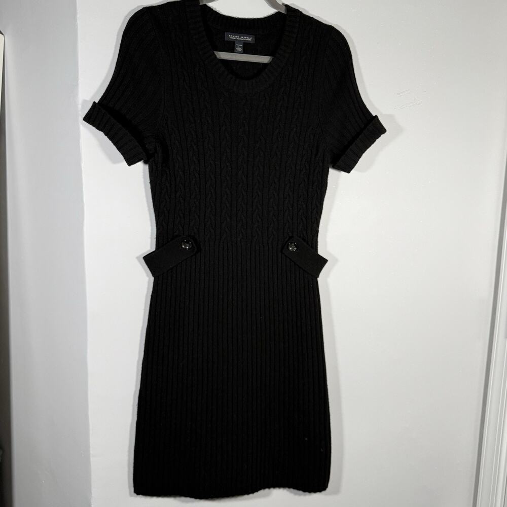 Banana Republic Women's Luxury Cashmere Blend Cable Knit Sweater Dress Petite L